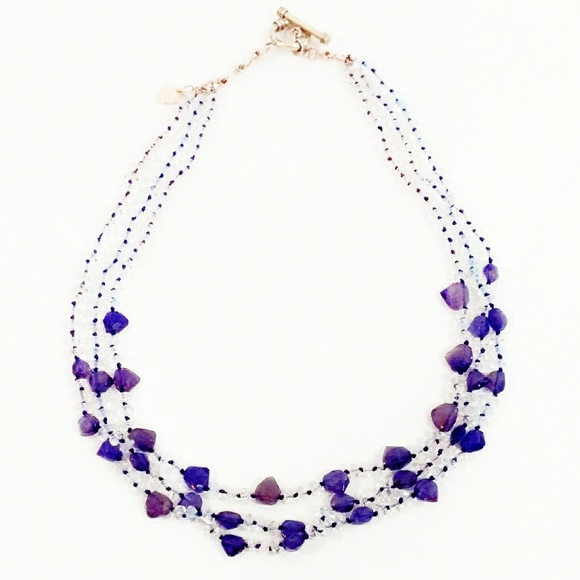 Jewelry - Sapphire, Amethyst, Quartz Sterling Silver Necklace